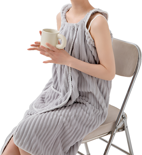 꾸지 여성용 고급 벨벳 목욕가운, 그레이, 1개