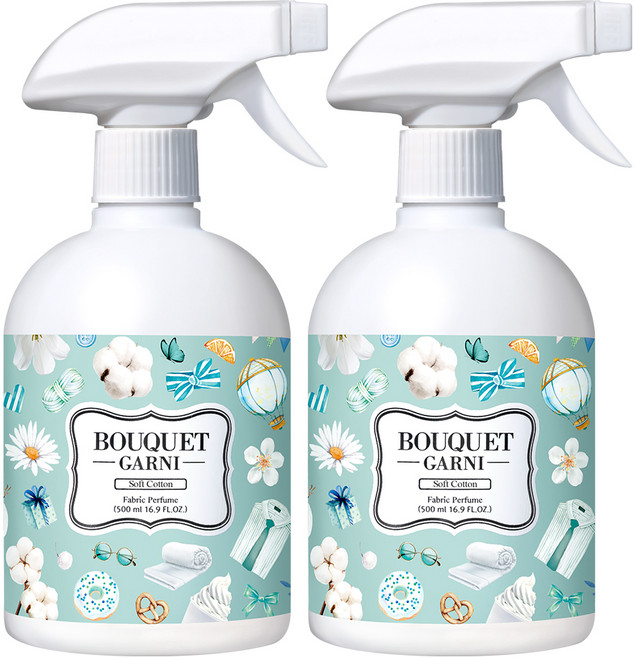 부케가르니 섬유탈취제 소프트코튼 본품, 500ml, 2개
