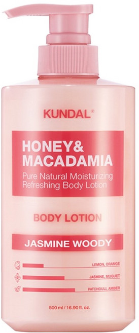 쿤달 허니 앤 마카다미아 퓨어 바디로션 자스민우디향, 500ml, 1개