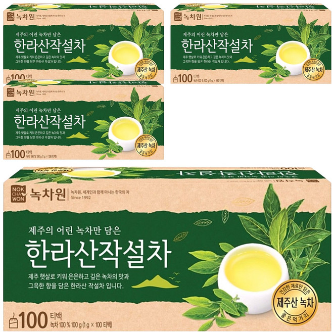 녹차원 한라산작설차, 1g, 100개입, 4개