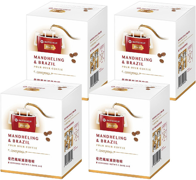 鮮一杯 曼巴風味濾掛咖啡, 9g, 8包, 4盒