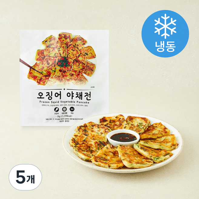 펀쿡 오징어 야채전 (냉동), 1kg, 5개