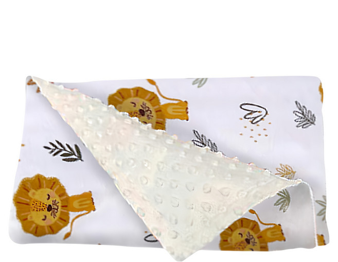 我家寶貝 豆豆絨安撫巾蓋毯, 小獅王 白色