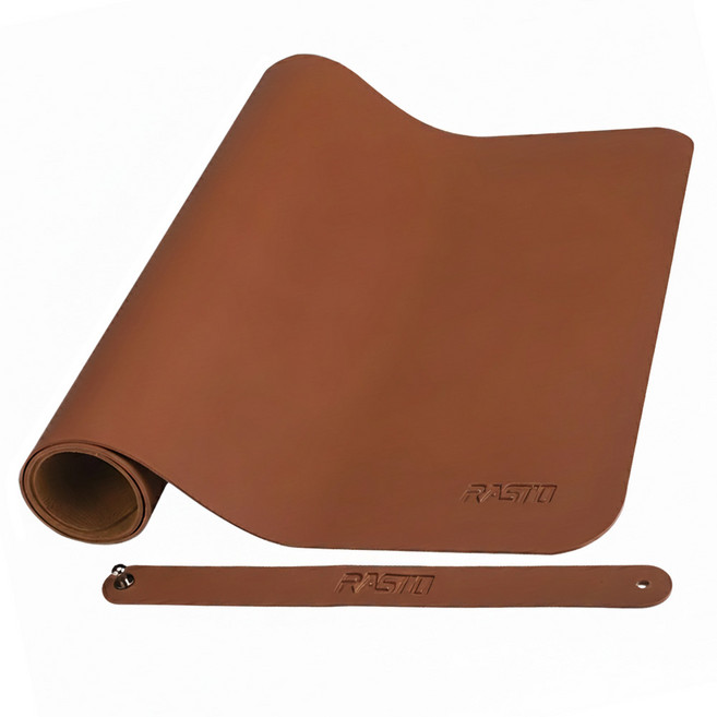 RASTO RMP1 北歐皮革加大款萬用辦公桌面滑鼠墊 60 x 30 x 0.2cm, 棕色, 1個