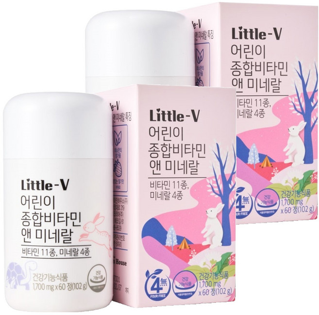비타민하우스 리틀브이 어린이 종합비타민 앤 미네랄, 2개, 90g