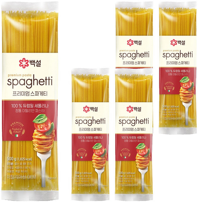 백설 스파게티면, 500g, 5개