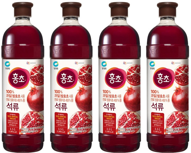 홍초 음용식초 석류, 1.5L, 4개