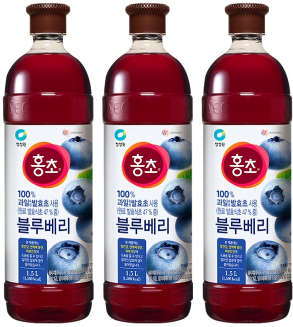 홍초 블루베리, 1.5L, 3개