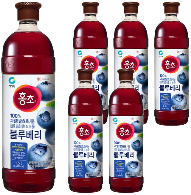 홍초 블루베리, 1.5L, 6개