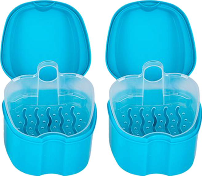 틀니보관함 청녹색 대, 1개입, 2개