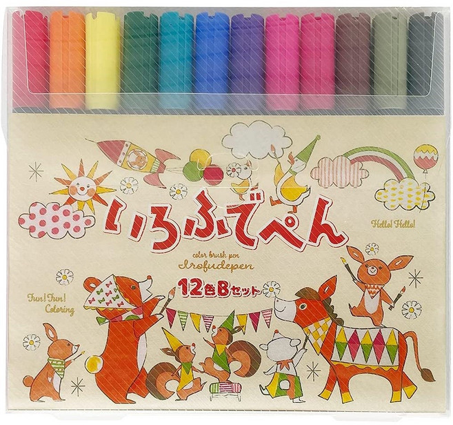 KOKUYO 國譽 水性彩繪毛筆 A3508 水性彩繪毛筆 B3515, 12色, 1盒