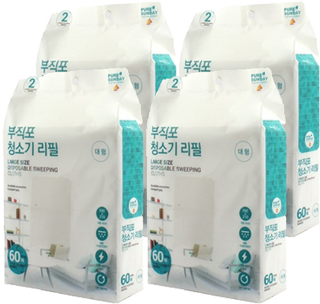 선우랜드 프리미엄 부직포청소기 리필, 4개