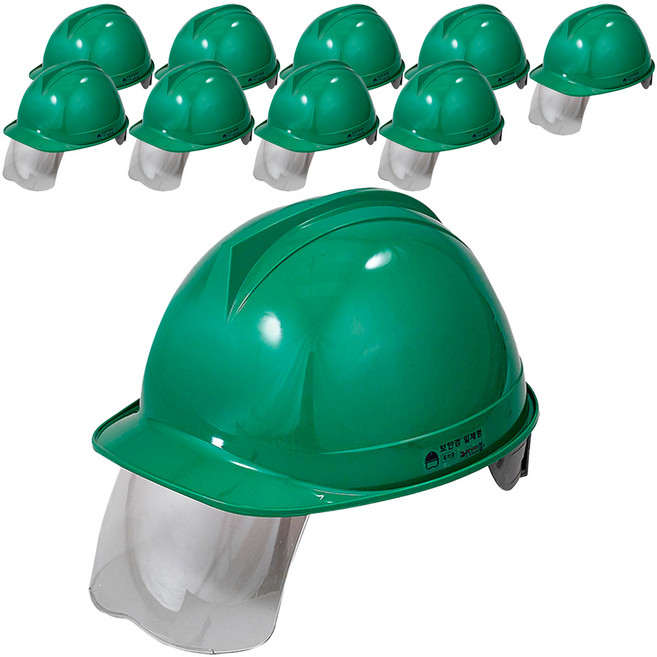 동명 안전모 투구형 보안경 다크그린, 10개