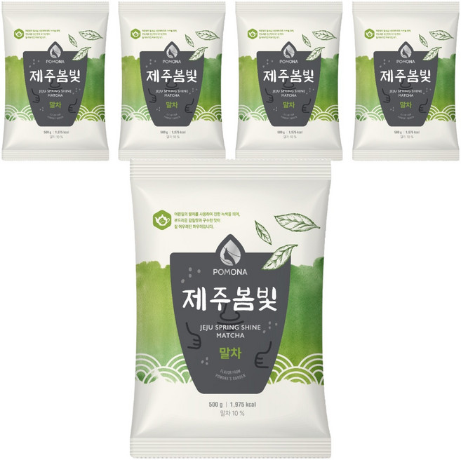 포모나 제주봄빛 말차 파우더, 500g, 1개입, 5개
