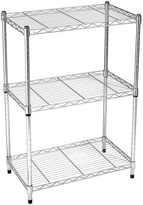 정리중독 메탈랙 스탠드 선반 + 이동식 바퀴 세트, 3단