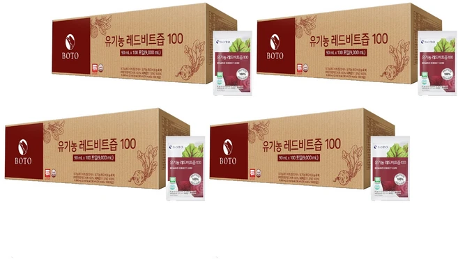 보뚜 유기농 레드비트즙 100, 90ml, 400개 - 쿠팡