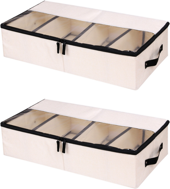 홈데코레 언더베드 멀티 수납함, 베이지색, 2개