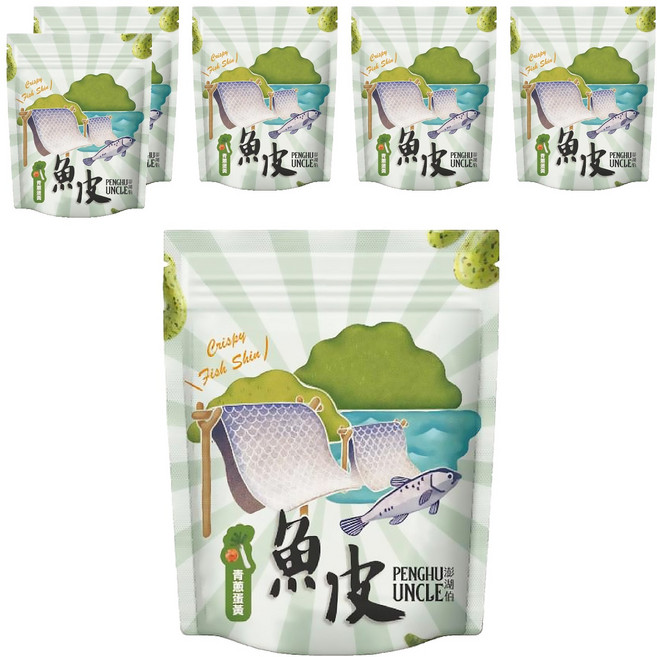 澎湖伯 風味魚皮 青蔥蛋黃, 70g, 6包