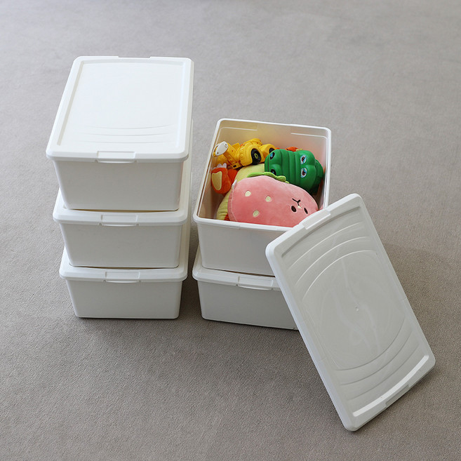 아이리스 국내 제조 다용도 심플 리빙박스 OCA, 화이트, M, 5개