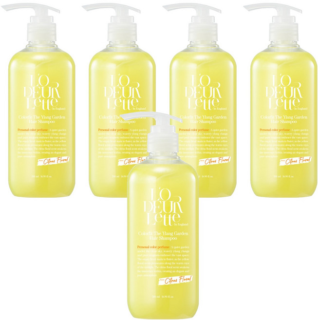 로더렛 인 잉글랜드 컬러 핏 더 일랑 가든 헤어샴푸 시트러스 플로러향, 500ml, 5개