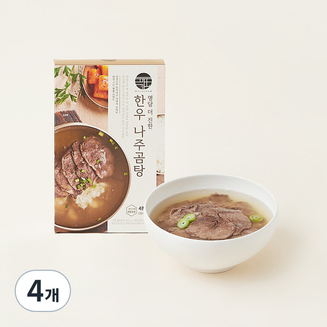 명담 더 진한 한우 나주곰탕 (냉동), 480g, 4개