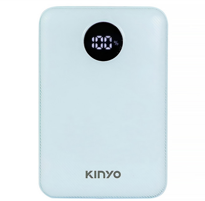 KINYO 行動電源 112g 63 x 13 x 93mm 附Micro公轉Type-C母轉接頭 + Micro USB充電線 1個, KPB-3317, 藍色