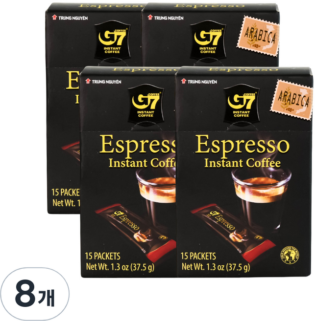 G7 에스프레소 인스턴트 커피믹스, 2.5g, 15개입, 8개