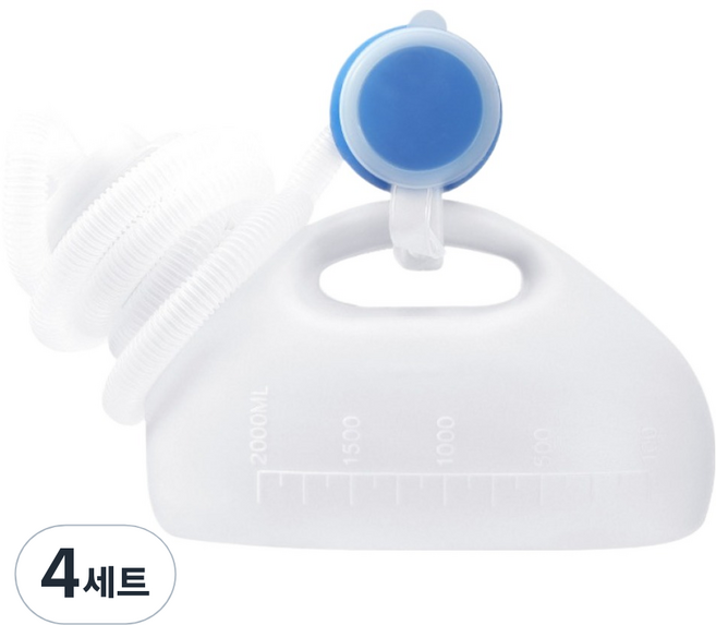 소울리치 심플한 휴대용 소변기 2L x 튜브 1.6m 세트, 화이트, 4세트