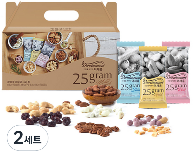 Derchaeum 25구람 하루한줌 견과 3종 x 8p 600g, 2세트