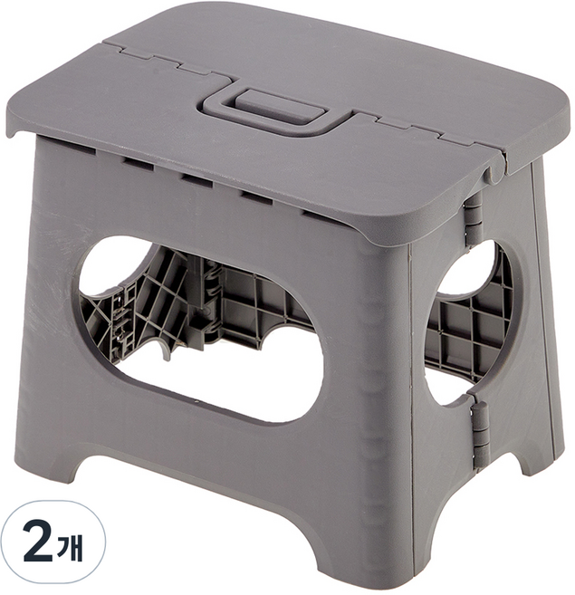 코멧 플라스틱 휴대용 간이 접이식 의자, 차콜, 2개
