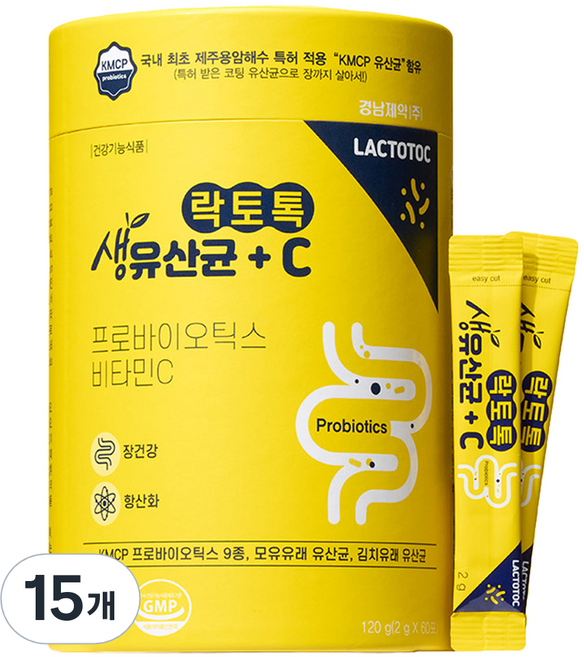 락토톡 생유산균 비타민C 60포, 120g, 15개