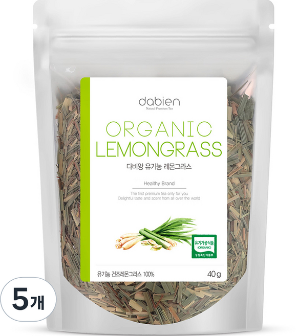 다비앙 유기농 레몬그라스 허브차, 40g, 5개, 1개입