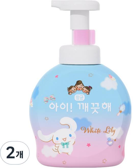 아이깨끗해 시나모롤 핸드워시 화이트릴리, 490ml, 2개