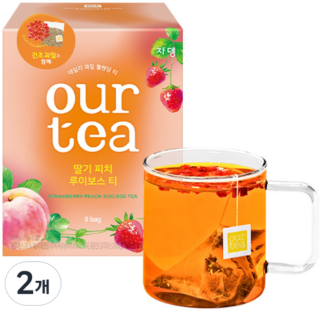 아워티 쟈뎅 딸기 피치 루이보스 티, 8개입, 2개, 18.7g