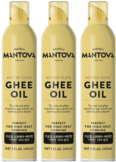 만토바 기오일 스프레이 버터맛, 147ml, 3개