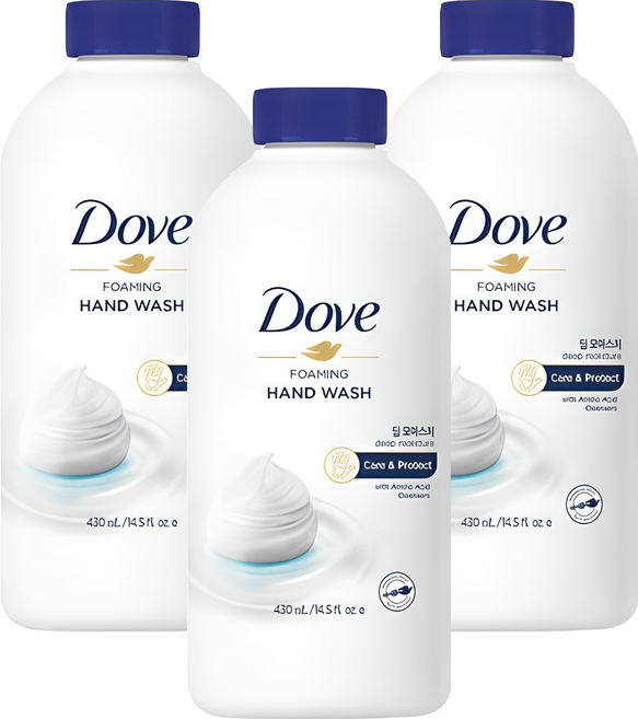 도브 포밍 핸드워시 딥 모이스처 리필, 430ml, 3개