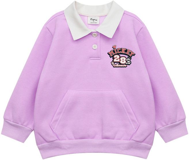 골든래빗 아동용 D 단추카라 미키 기모맨투맨