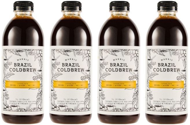 마르니스 브라질 콜드브루 원액, 1L, 1개입, 4개