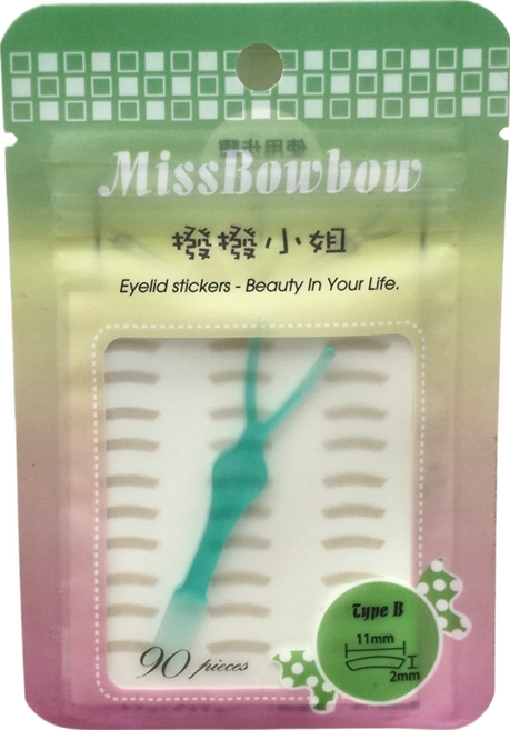 Miss Bowbow 撥撥小姐 3M微整形系列 雙眼皮貼 11 x 2cm 90個, B糖果款, 1組