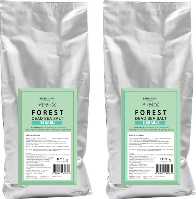 바스참 사해소금 포레스트 리필용, 1kg, 2개