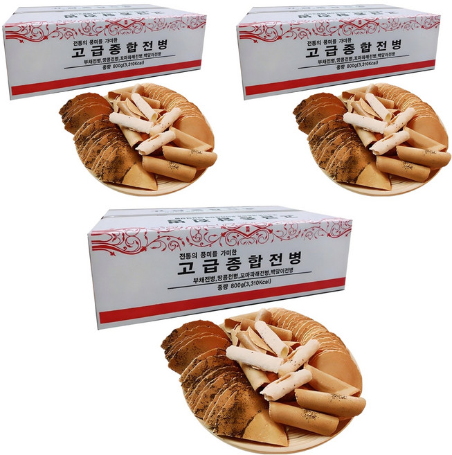 정다운식품 고급종합전병, 800g, 3개