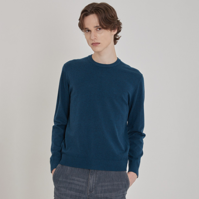 인디안 남성용 워셔블 라운드넥 니트 MIVBR5F8261