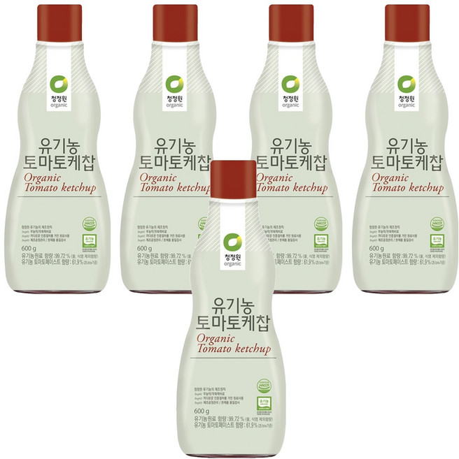 청정원 유기농 토마토케찹, 600g, 5개