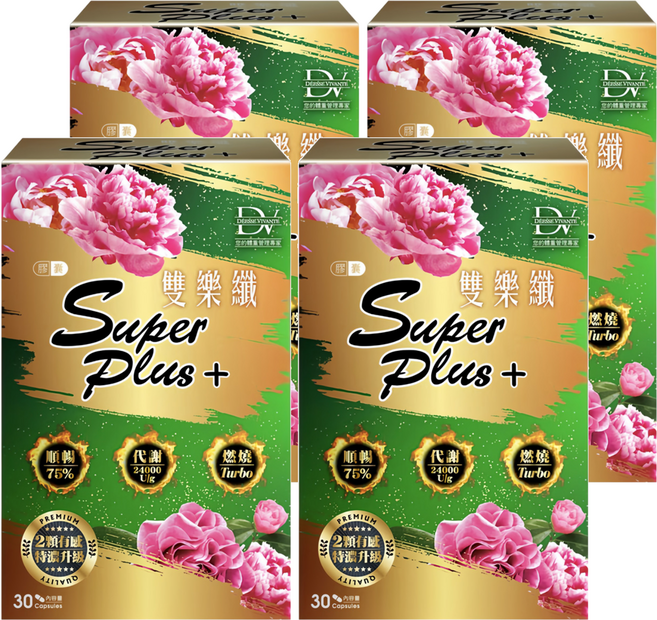 DV 麗彤生醫 雙樂纖SUPER PLUS+, 30顆, 430mg, 4盒