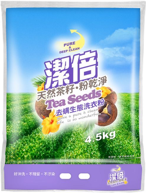 潔倍 去螨生態洗衣粉, 4.5kg, 1袋