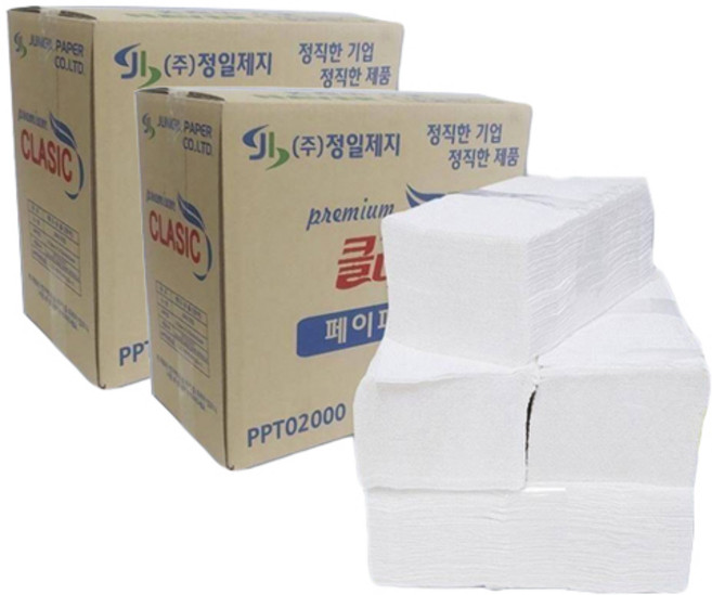 정일제지 클래식 2겹 페이퍼 타올, 4000개입, 2개