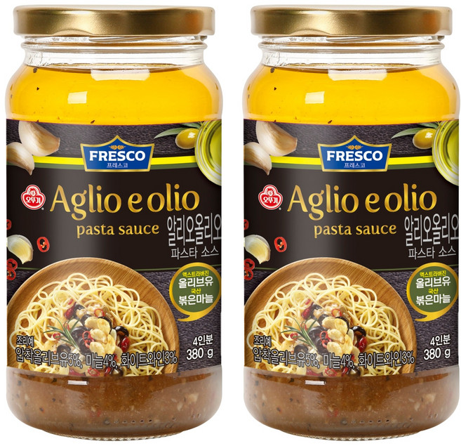 오뚜기프레스코 알리오올리오 파스타소스, 380g, 2개