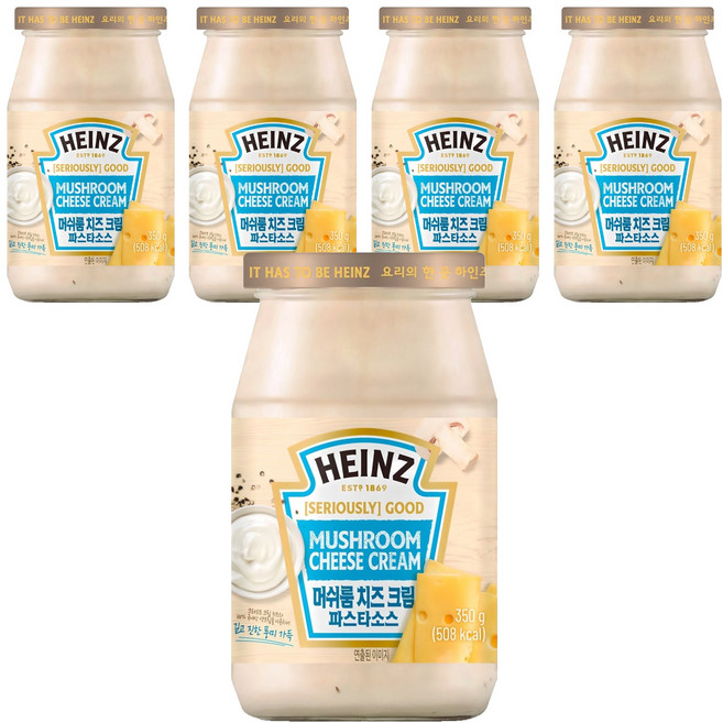 하인즈 머쉬룸 치즈 크림 파스타 소스, 350g, 5개