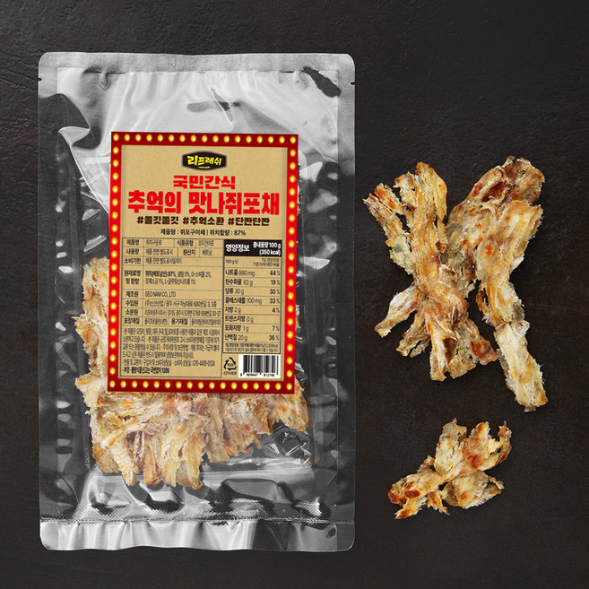 리프레쉬 국민간식 추억의 맛나쥐포채, 100g, 1개