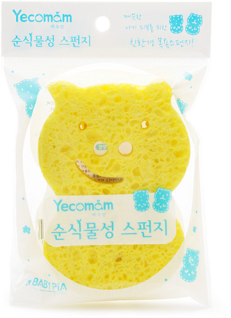 예꼬맘 순식물성 목욕스펀지, 옐로우, 1개